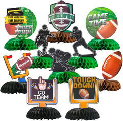 10 PCS Football Party Decorations, Football Honeycomb Centerpieces Table Decora