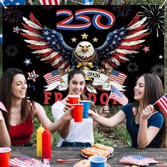 Large 250th Anniversary Backdrop Banner 250 Years of Freedom America Eagle 1776-