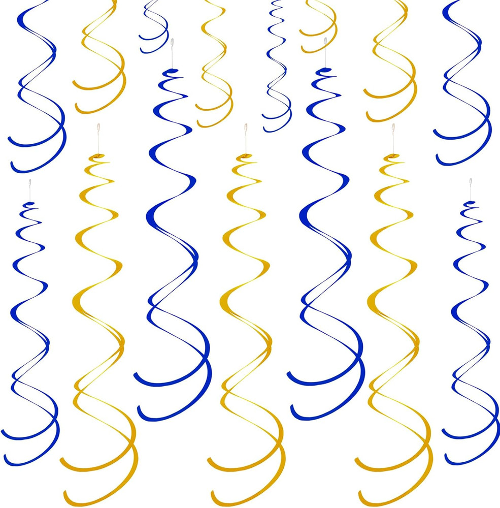 Ceiling Swirl Foil Decorations Hanging Plastic Streamer Themed Swirl Party for G