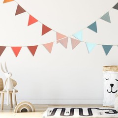Oudain 2 Pcs Pennant Banner Flags Nursery Garland 7.75 ft, Mixed Color