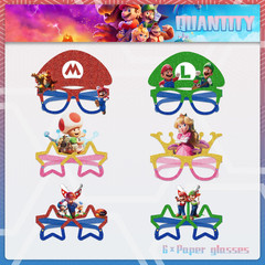 12Pcs Mario Party Set, Party Decorative Glasses, Cosplay Decorative Glasses, Sui