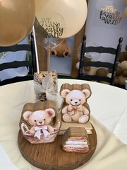Handmade Wooden Set Of 10 Teddy Bear Baby Shower Or Birthday Centerpieces