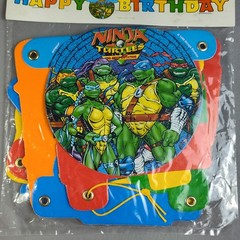 Vintage Ninja Turtles Happy Birthday Banner 1998 TMNT The Next Mutation Fox Kids