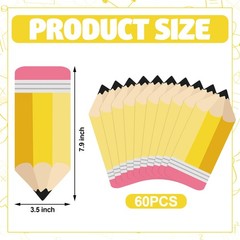 60 Pcs Pencil Paper Cutouts Name Tags Glue Points Back To School Classroom Decor