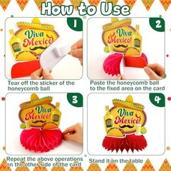 Cinco De Mayo Honeycomb Centerpieces for Fiesta Party – 10PCS Mexican