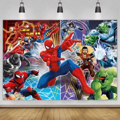Avengers Spiderman Hulk Backdrop Birthday Party Banner Studio Home Background
