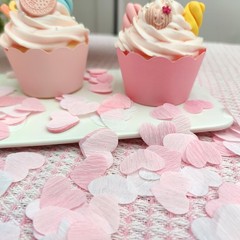 1000 Count 1 inch Pink White Heart Confetti for Wedding Party Table Decor
