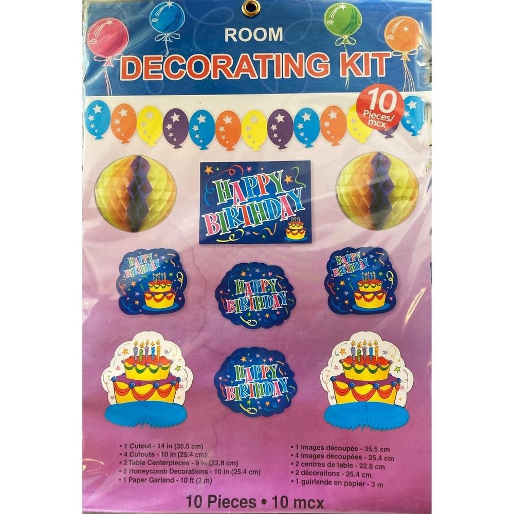 Happy Birthday Room Decorating Kit Cutouts Centerpieces Garland Party Supplies