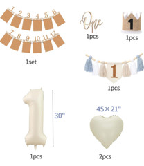 Blue 1st Birthday Decoration Set – 146 pieces