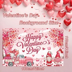Large 72×44 Inch Valentines Day Background, Romantic Pink Happy Valentines Day