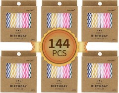 PHD CAKE 144-Count Multicolored Spiral Pink, Green, White, Yellow, Blue