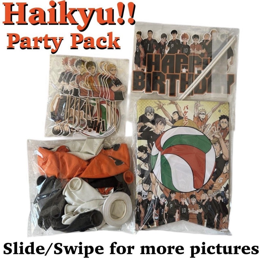 Haikyu! Birthday Party Decorations Kit Banner Balloons Cake Topper Cupcake Anime