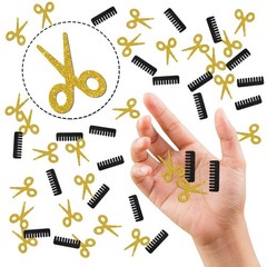 Barber Theme Birthday Table Confetti Gold Black Glitter Paper Scatter 120 PCS