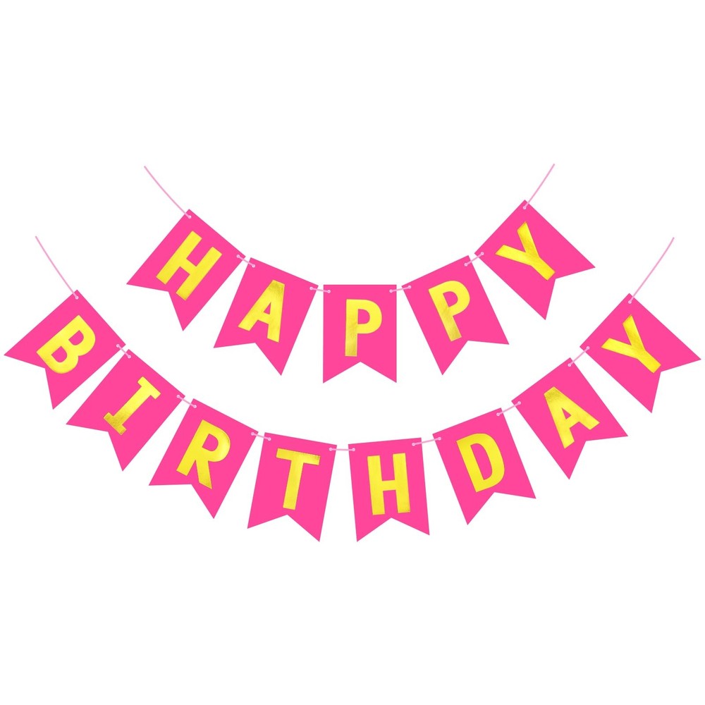 Happy Birthday Banner Sign Wall Door Hanging Banners Flag for Party