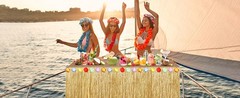 4 Pack Luau Grass Table Skirt Natural 9 Feet x 29.5 Inch Hawaiian Table Skirt