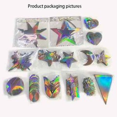 13Ft Iridescent Paper Leaf Garland Holographic Birthday Wedding Party Hanging Le