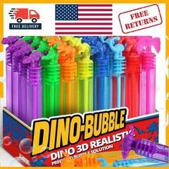 Vivid 32 Pack Dinosaur Bubble Wands – Engaging Multi-Color Party Supplies