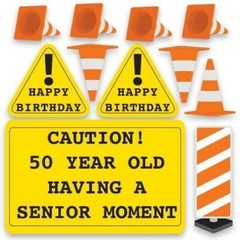 50th Birthday Yard Sign Decoration, Having A Senior Moment 11 piece set
