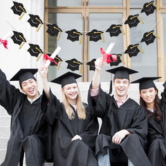 Class of 2026 Graduation Cap Banner Pre-Strung Congrats Grad Party Decor Set
