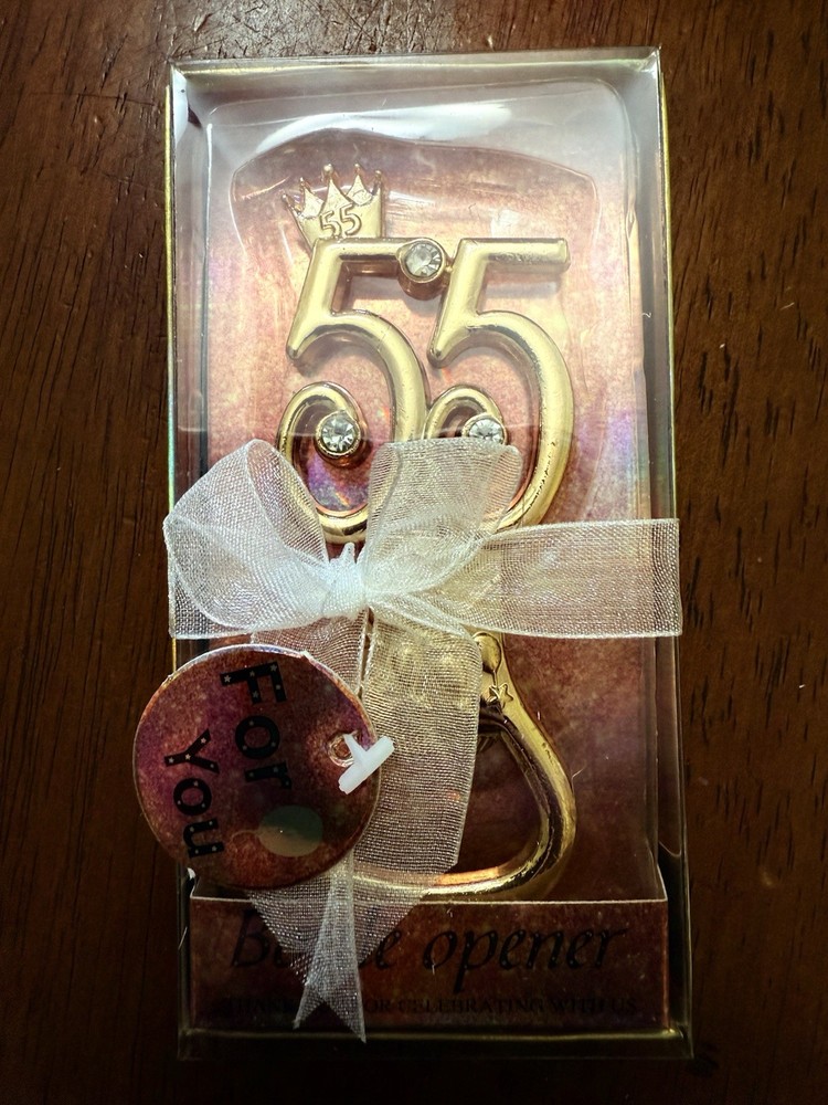 Rose Gold Themed 55th Birthday/Anniversary Party Gift Bottle Opener