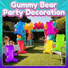 24″ Inflatable Gummy Bears (Pack of 6) Huge Blow Up Pool Toys, Fun Photo Boot…