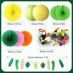 Tropical Bird Toucan Leaf Garland Party Kit for Summer Hawaiian Luau Tiki Tro…