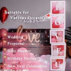 White Transparent Balloon Boxes, Clear Baby Boxes with 78 Letters for Custom …