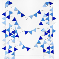 Blue Party Decorations Felt Hanging Triangle Mini Bunting Pennant Banner Flag fo