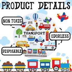 Complete 80-Piece Transportation Birthday Tableware – Plates, Napkins & Forks