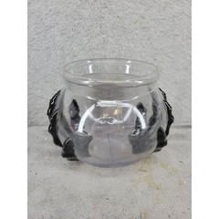Halloween Witch Cauldron Candy Bowl Holder Plastic Black Skeleton Hands Table