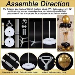 2 Sets Black and Gold Graduation Balloon Stands Centerpieces for Tables 2026 …