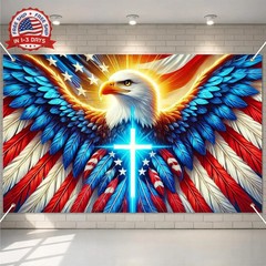BlissYard 4th of July Decorations 71 x 43 Inch America Independence Day Banner U
