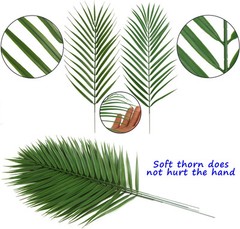 CCINEE 12 PCS Artificial Palm Leaves, Assorted Sizes Faux Large A-green