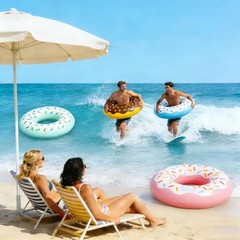 4PCS Inflatable Pool Floats 35″ Swimming Rings Large Inner Tube Swimming Pool…
