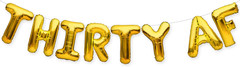 THIRTY AF Balloons Banner Gold 30Th Birthday Party Decorations Sign