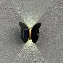 Solar Wall Light IP65 Waterproof Butterfly Design for Balcony Corridor Entrance