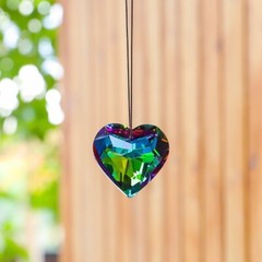 12Pcs 45MM Crystal Heart Suncatcher Rainbow Maker Wedding Party Decr, mix color