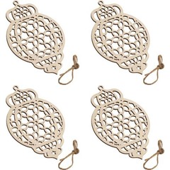 Decorative Wooden Hanging Ornaments Set of 4 for Indoor and Outdoor Spaces