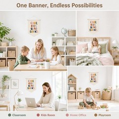 Reading Banner for Classroom Wall Decor, Cool Read Books Sign, Book Nook Wall…