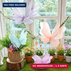 3D Hanging Butterfly Decorations, Butterfly Birthday Party Decorations, 4 Pcs Cr