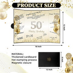 50Th Birthday Party Decorations – Happy 50Th Birthday Guest Book for Women & Men