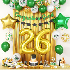 Green White Graduation Party Decorations, Green White 2026 Graduation Decoration
