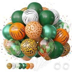Jungle Safari Animal Balloons – 68-Pack 12″ Tropical “Wild ” Party Decor for …