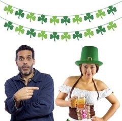 Felt Shamrock Clover Garland Banner – No DIY – St Patrick’s Day Banner Decor