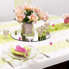 16 PCS Round Mirror Table Centerpieces 10 Inch 2mm Trays Candle Plates