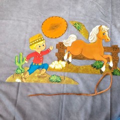 Freckles Cowboy Horse Centerpiece Hallmark Cardboard 3D Vintage Party