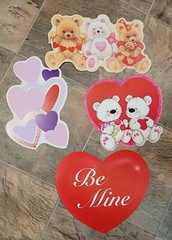 Valentines Die Cut Cutouts Paper Magic Vintage Decoration — Set of 4