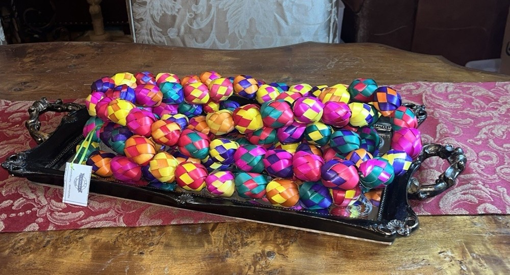 Multicolor Corn Husk Garland Handmade 7′ Long Christmas or Festivity New