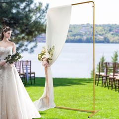 Freestanding Wedding Backdrop Stand Gold&Beige Backdrop Frame With Solid Base