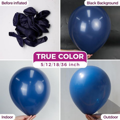 Navy Blue Giant Balloons 36 Inch – 8 Pack Jumbo Blue Large round Dark Blue Latex